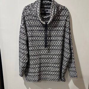 Chaps Women's Cowl Neck Sweater in Black and White